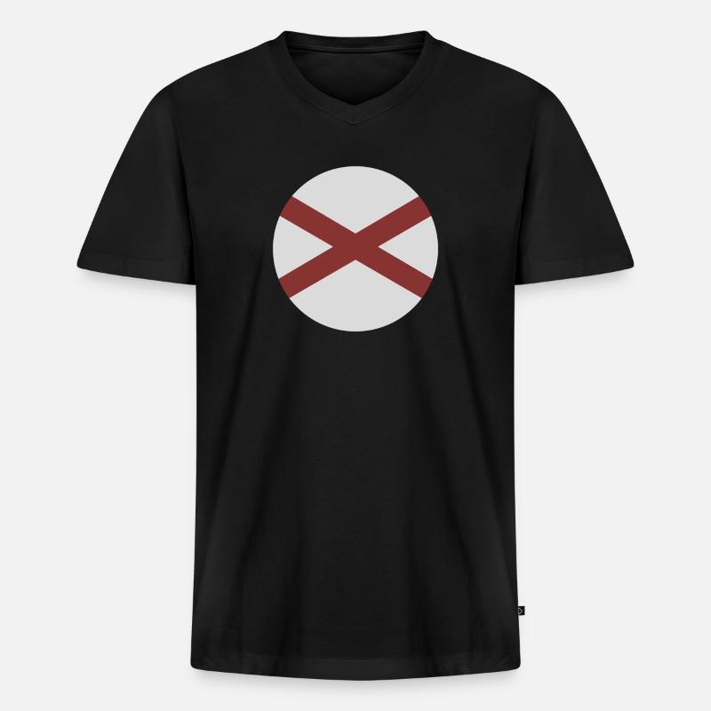 Alabama-Rundflagge - Männer Premium Bio T-Shirt mit V-Ausschnitt - Schwarz