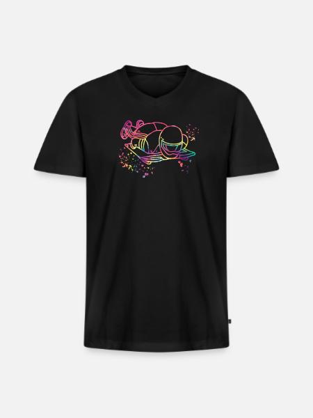 Skeleton Bobsleigh Winter Sports Sled - Men's Premium Organic T-shirt with V-neck - black