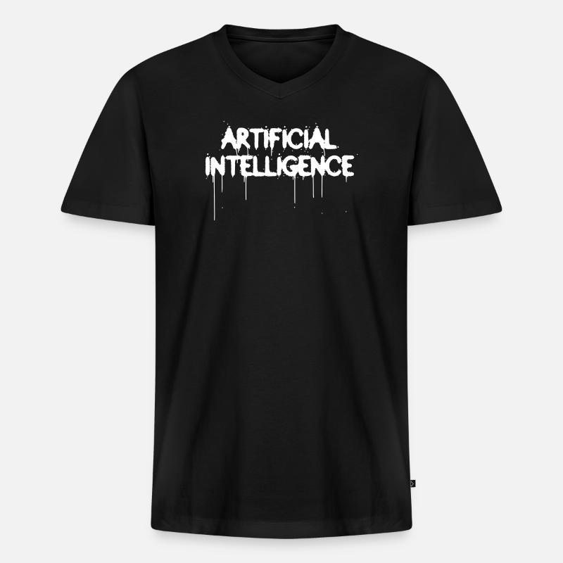 Artificial Intelligence Graffiti AI - Männer Premium Bio T-Shirt mit V-Ausschnitt - Schwarz