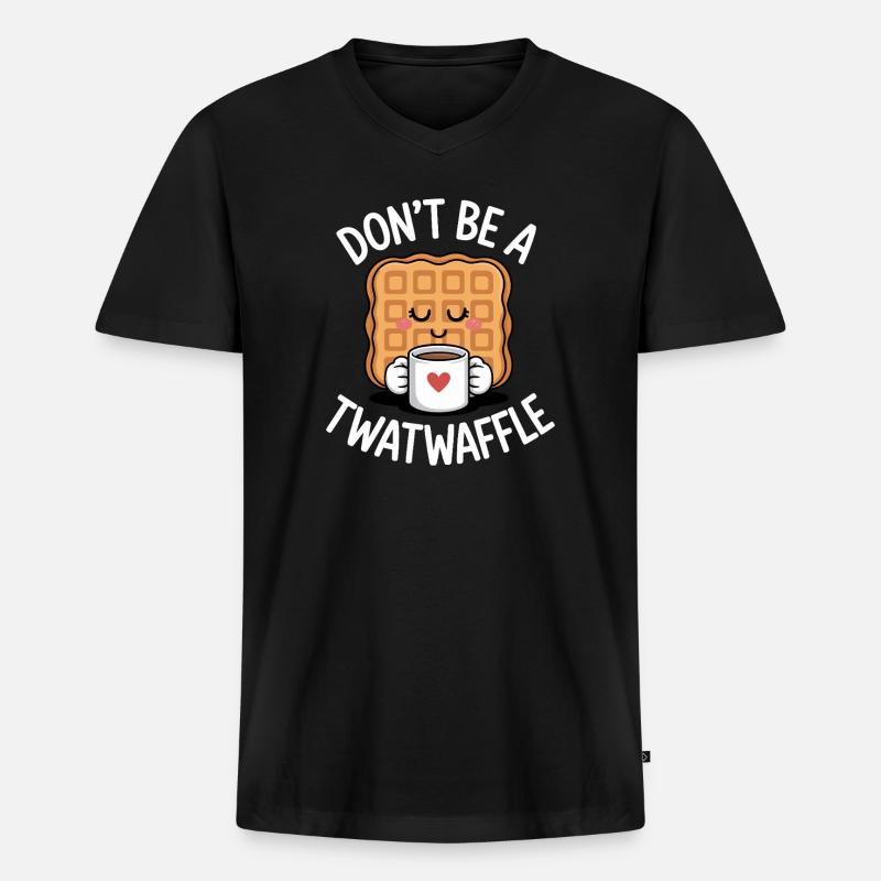Sei kein Trottel - Männer Premium Bio T-Shirt mit V-Ausschnitt - Schwarz