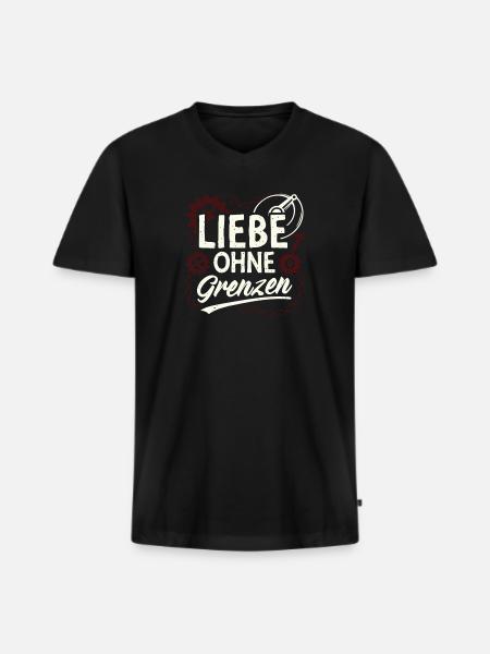 Liebe Ohne Grenzen Gear - Männer Premium Bio T-Shirt mit V-Ausschnitt - Schwarz