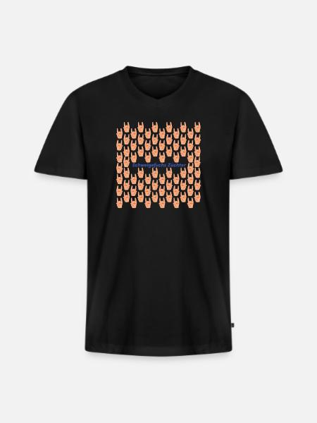 Schweigefuchs Züchter Muster - Männer Premium Bio T-Shirt mit V-Ausschnitt - Schwarz