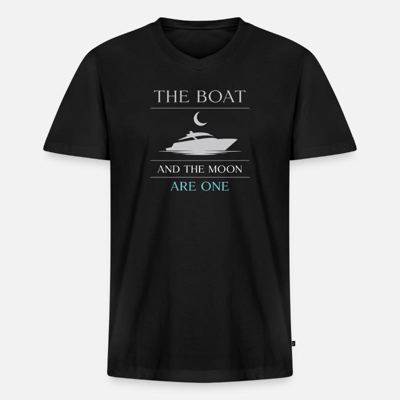 Nachtbootfahren Mit - Männer Premium Bio T-Shirt mit V-Ausschnitt - Schwarz