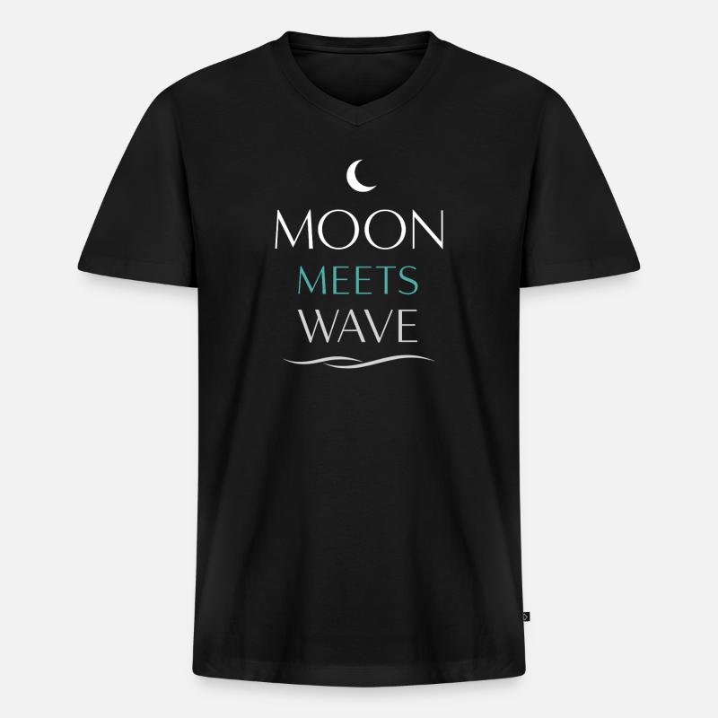 Nachtbootfahren Mit - Männer Premium Bio T-Shirt mit V-Ausschnitt - Schwarz