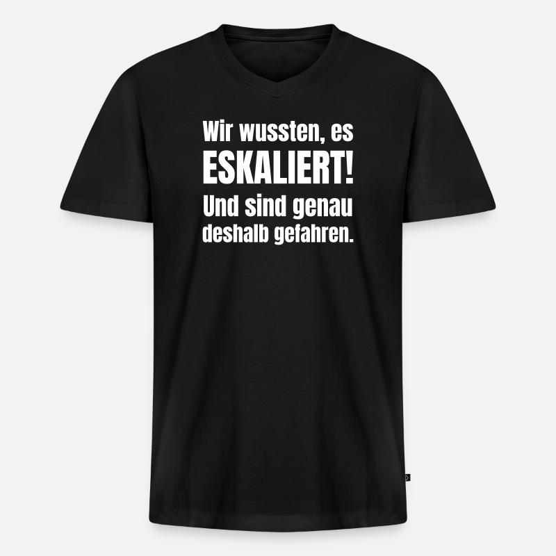 Abschlussfahrt Reise Gruppe Urlaub Party - Männer Premium Bio T-Shirt mit V-Ausschnitt - Schwarz