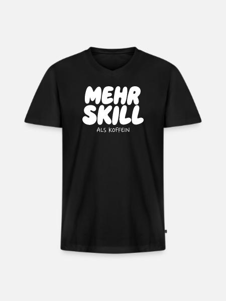 More skill than caffeine - Men's Premium Organic T-shirt with V-neck - black