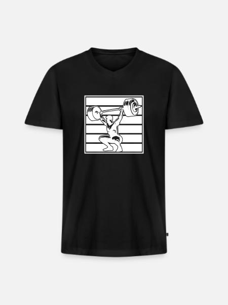 Powerlifting Bodybuilder Weightlifter Gym - Men's Premium Organic T-shirt with V-neck - black