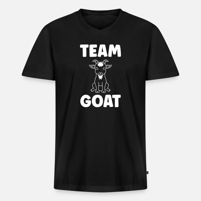 Team GOAT Chèvre Logo - Männer Premium Bio T-Shirt mit V-Ausschnitt - Schwarz