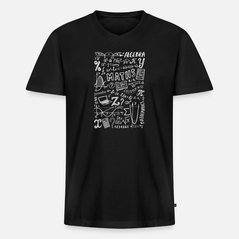Math's Algebra Mathematics - Männer Premium Bio T-Shirt mit V-Ausschnitt - Schwarz