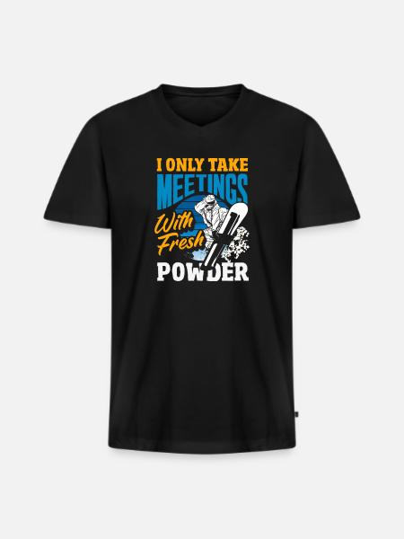 Snowboarden Snowboardtreffen Sessellift - Männer Premium Bio T-Shirt mit V-Ausschnitt - Schwarz