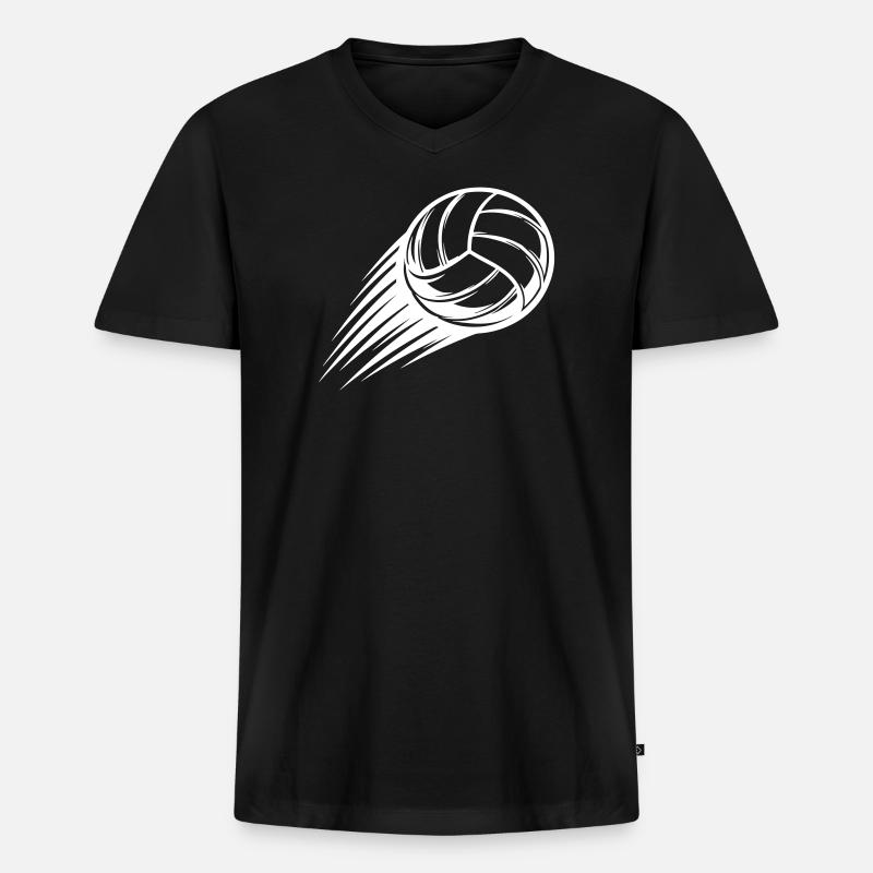 Volleyball Ball - Männer Premium Bio T-Shirt mit V-Ausschnitt - Schwarz