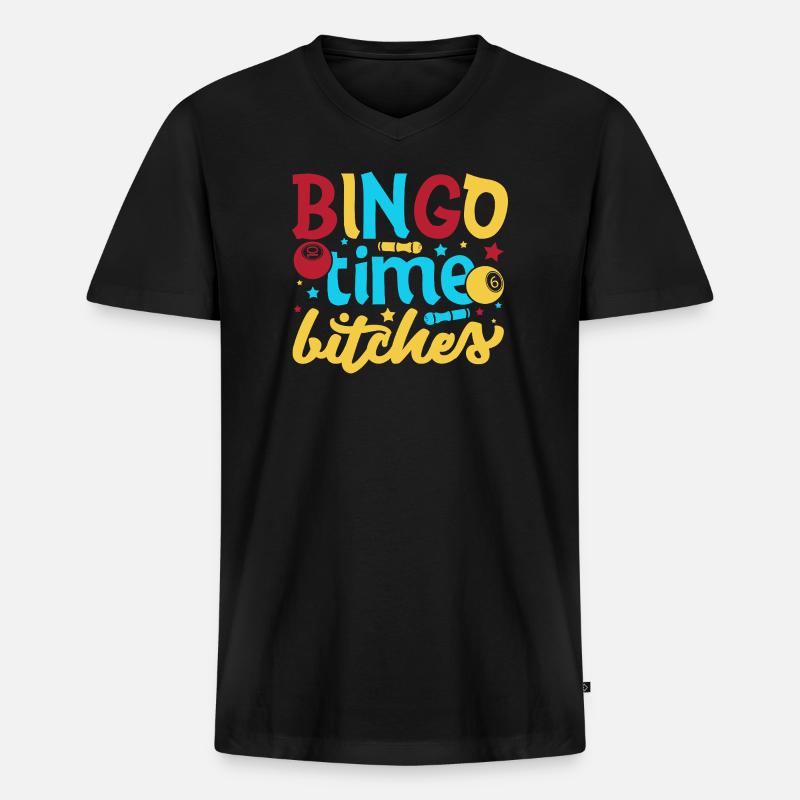 Bingo Game Bingo Time Bitches Bingo - Männer Premium Bio T-Shirt mit V-Ausschnitt - Schwarz