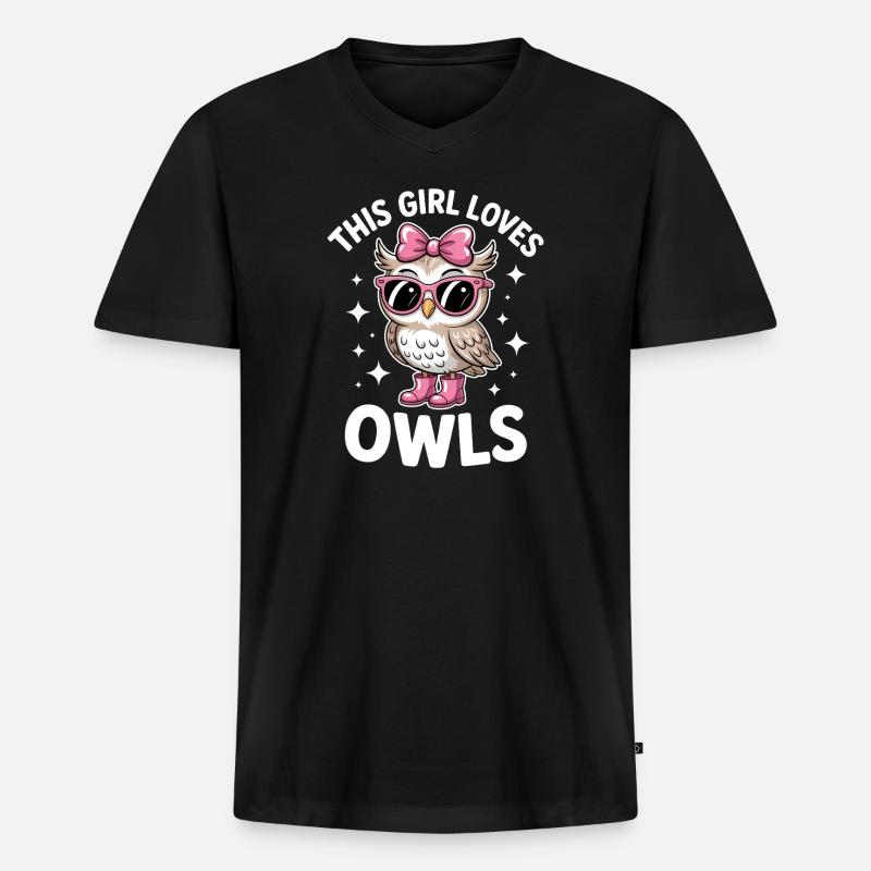 Eule Sprüche Eulen Lustiges Eulen Geschenk - Männer Premium Bio T-Shirt mit V-Ausschnitt - Schwarz