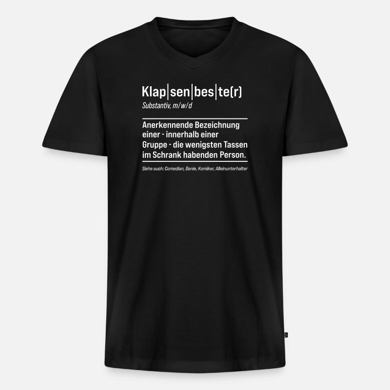 Klapsenbester Definition Fun Sprüche - Männer Premium Bio T-Shirt mit V-Ausschnitt - Schwarz