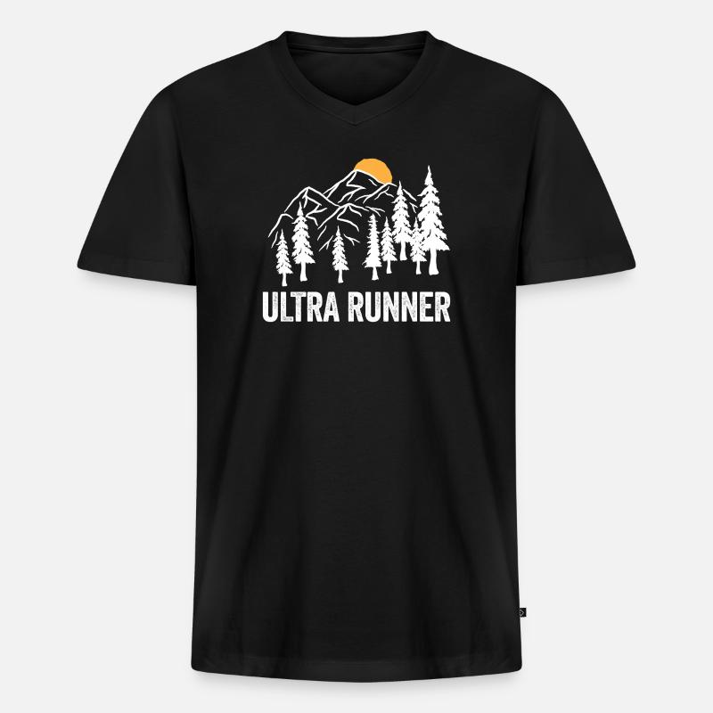 Ultra-Läufer - Männer Premium Bio T-Shirt mit V-Ausschnitt - Schwarz