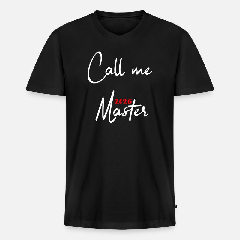 Master Abschluss Promotion Sponsion 2026 - Männer Premium Bio T-Shirt mit V-Ausschnitt - Schwarz