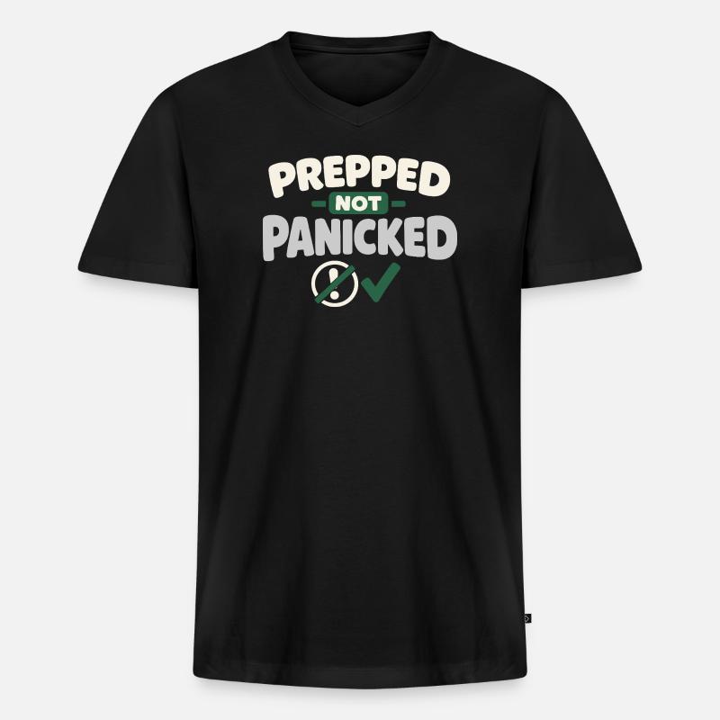 Ruhe Schlägt Panikbereitschaft, Lebensstil, - Männer Premium Bio T-Shirt mit V-Ausschnitt - Schwarz