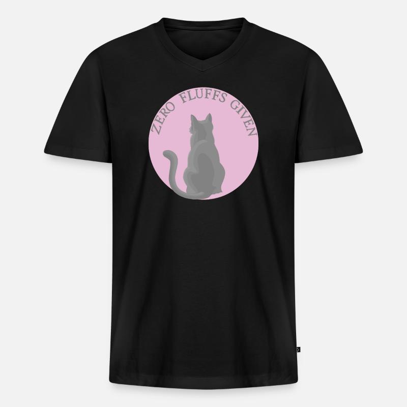 Katze mit Attitüde - Männer Premium Bio T-Shirt mit V-Ausschnitt - Schwarz