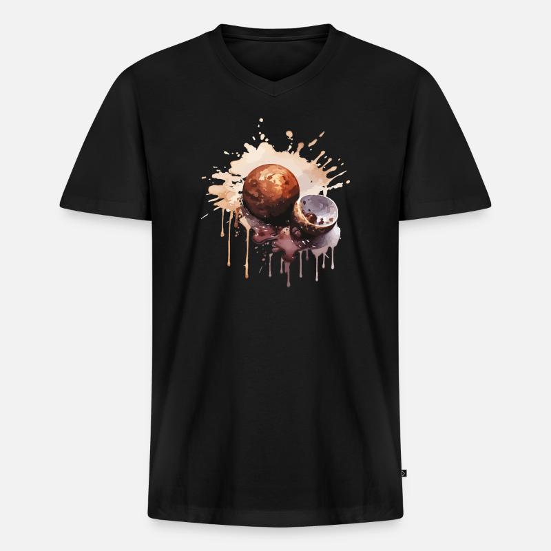 Schokolade Pralinen Süßigkeiten - Männer Premium Bio T-Shirt mit V-Ausschnitt - Schwarz