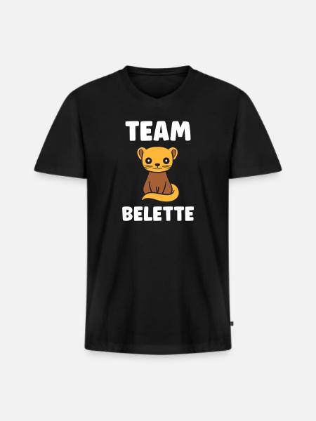 Team Belette Chaton Mascot - T-shirt encolure en V Premium bio Homme - noir