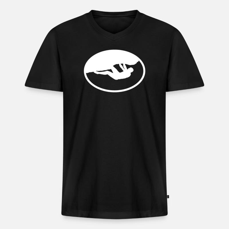 Outdoor Boulderer - Männer Premium Bio T-Shirt mit V-Ausschnitt - Schwarz