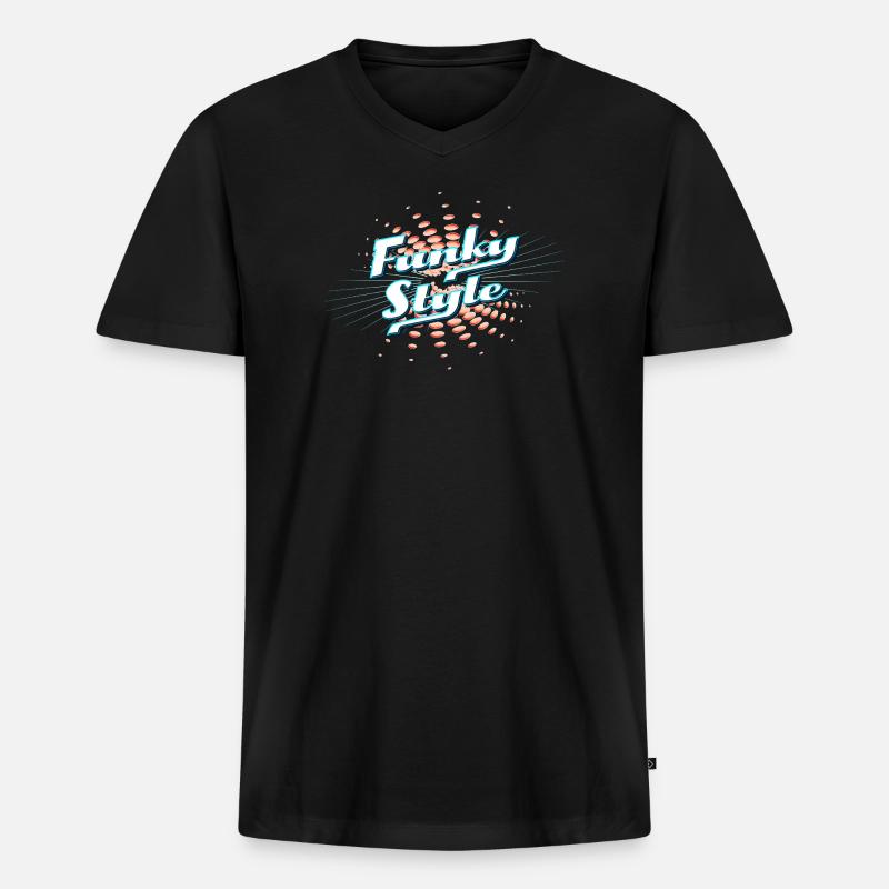 Funky Style - Männer Premium Bio T-Shirt mit V-Ausschnitt - Schwarz
