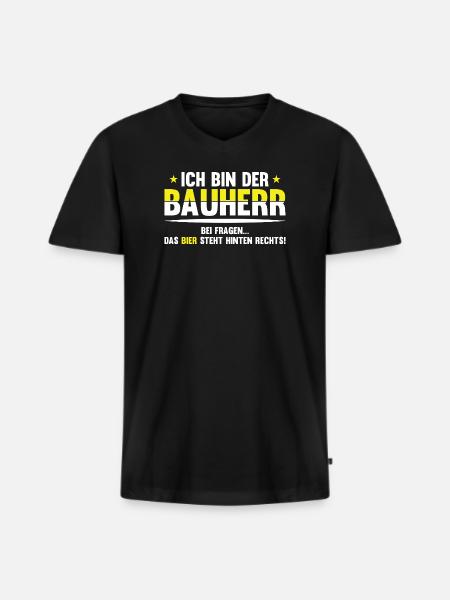Bavarian Beer Joke Saying - Men's Premium Organic T-shirt with V-neck - black