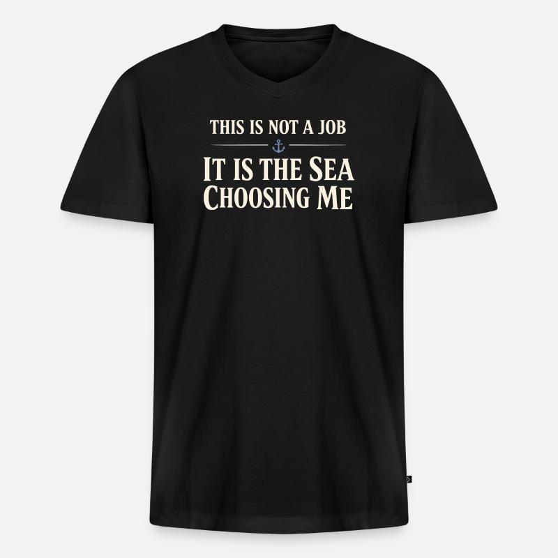 Seemannschaftsgeschenk Für Deckhand Ocean Work - Männer Premium Bio T-Shirt mit V-Ausschnitt - Schwarz