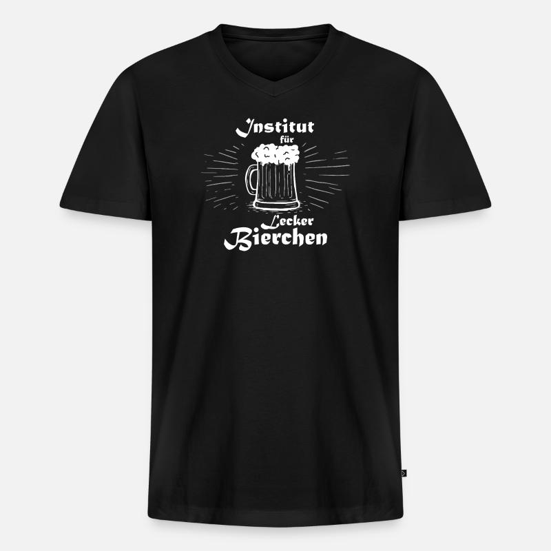 Institut für leckerbierchen Sauf Geschenkidee - Männer Premium Bio T-Shirt mit V-Ausschnitt - Schwarz