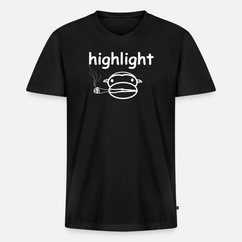 HIGHLIGHT - Männer Premium Bio T-Shirt mit V-Ausschnitt - Schwarz