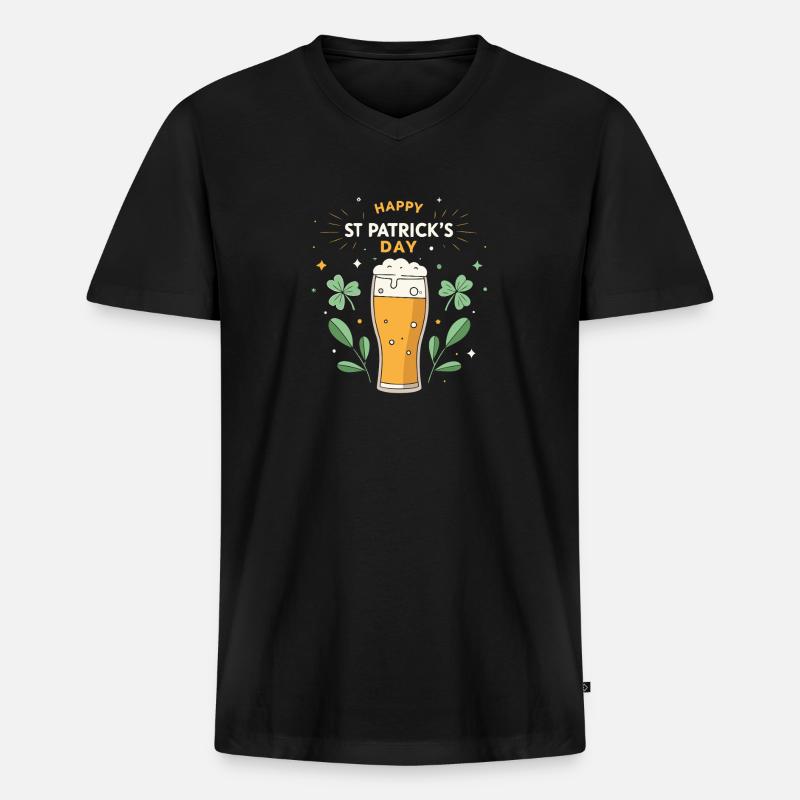 St. Patrick's Day Festbier - Männer Premium Bio T-Shirt mit V-Ausschnitt - Schwarz