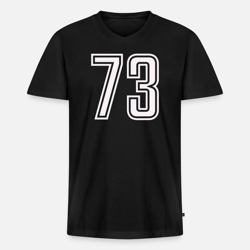 73 - Männer Premium Bio T-Shirt mit V-Ausschnitt - Schwarz