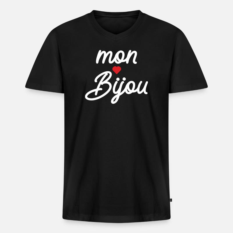 Mein Juwelenherz-Skript - Männer Premium Bio T-Shirt mit V-Ausschnitt - Schwarz