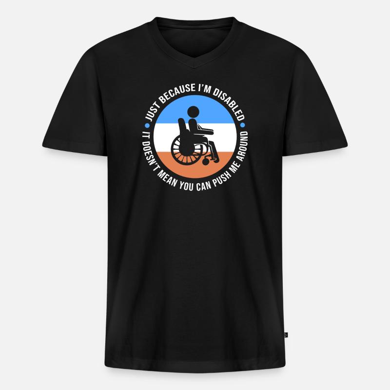Rollstuhl - Männer Premium Bio T-Shirt mit V-Ausschnitt - Schwarz