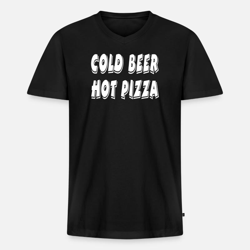 Bier - Männer Premium Bio T-Shirt mit V-Ausschnitt - Schwarz