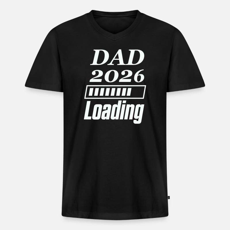 DAD 2026 Loading - Männer Premium Bio T-Shirt mit V-Ausschnitt - Schwarz