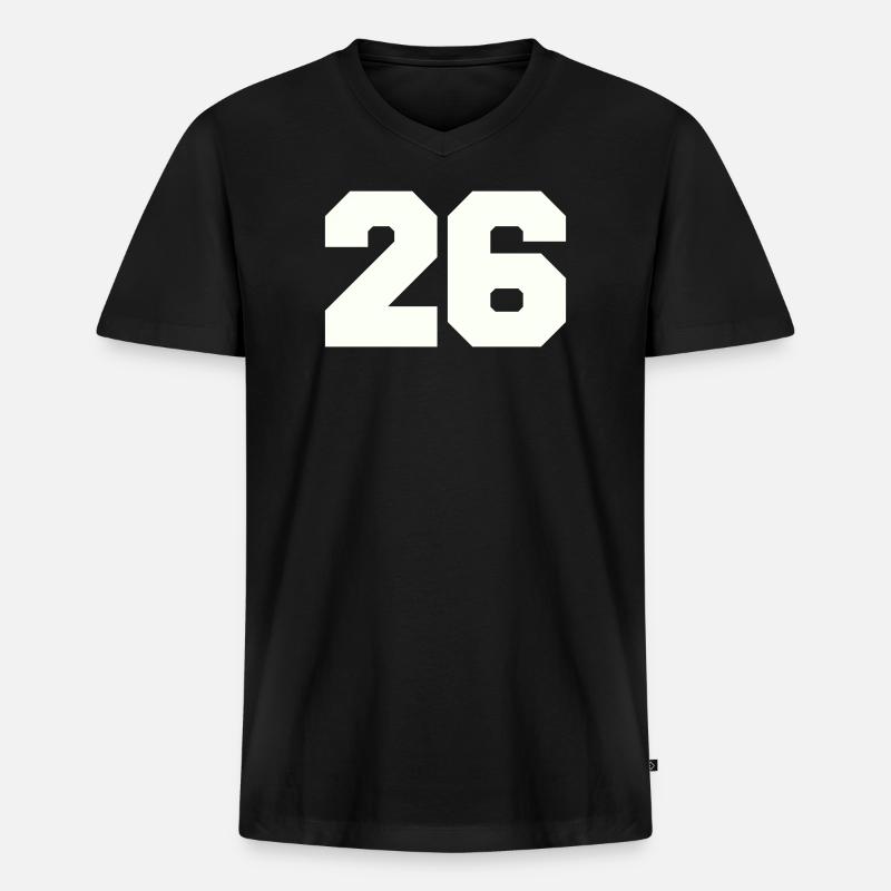 26 - Männer Premium Bio T-Shirt mit V-Ausschnitt - Schwarz