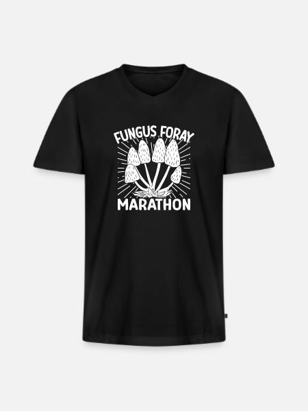 Champignon Marathon Champignon Morille - T-shirt encolure en V Premium bio Homme - noir