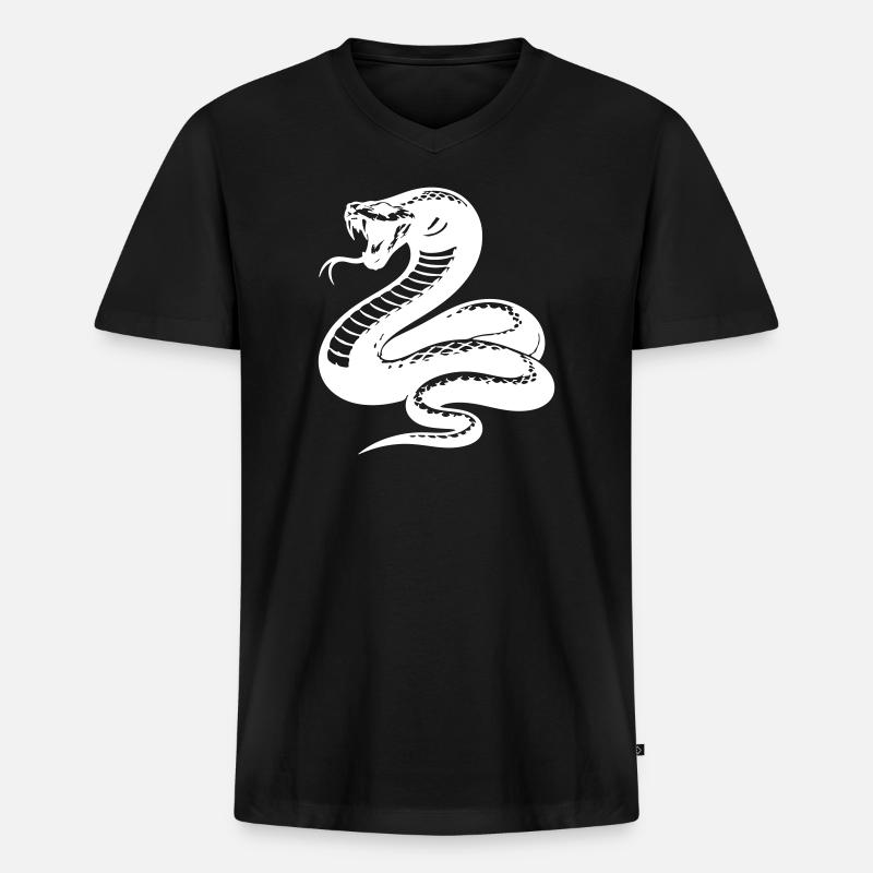 Silhouette du python serpent - T-shirt encolure en V Premium bio Homme - noir