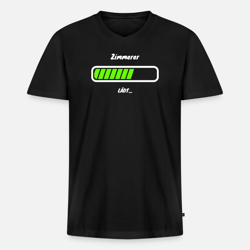 Zimmerer Handwerker Beruf Witziger Spruch - Männer Premium Bio T-Shirt mit V-Ausschnitt - Schwarz