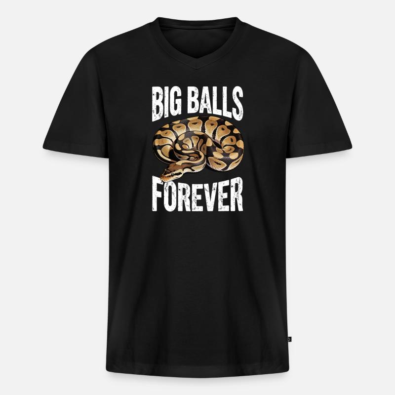 Königspython Schlangen Liebhaber Terrarium Python - Männer Premium Bio T-Shirt mit V-Ausschnitt - Schwarz