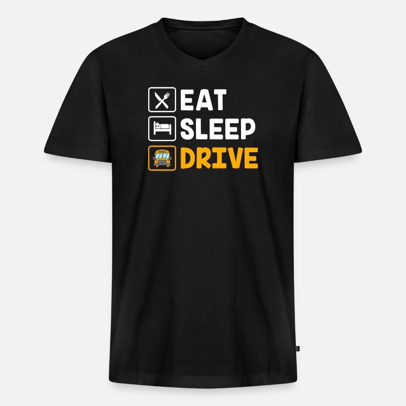 Schulbusfahrer Busfahrer Schulbus - Männer Premium Bio T-Shirt mit V-Ausschnitt - Schwarz