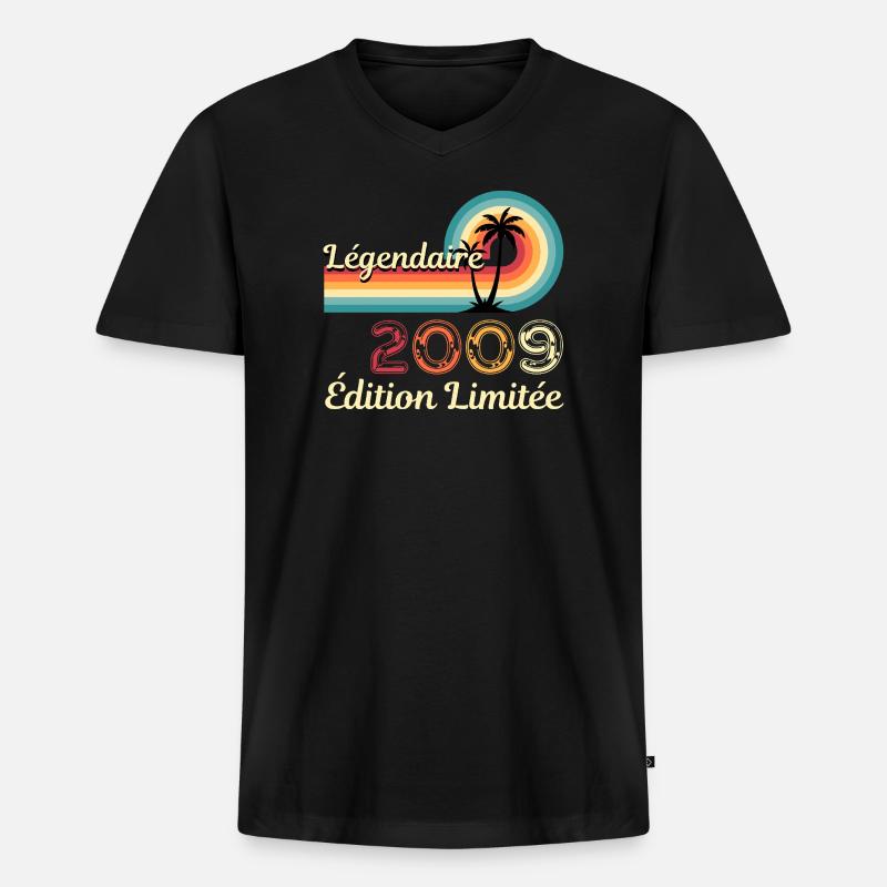 Legendary 2009, limitierte Edition - Männer Premium Bio T-Shirt mit V-Ausschnitt - Schwarz