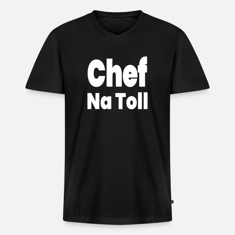 Chef - Männer Premium Bio T-Shirt mit V-Ausschnitt - Schwarz