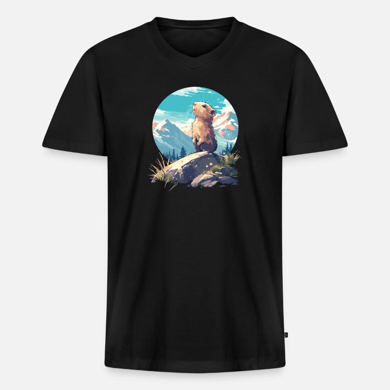 Lemminge Lemming - Männer Premium Bio T-Shirt mit V-Ausschnitt - Schwarz