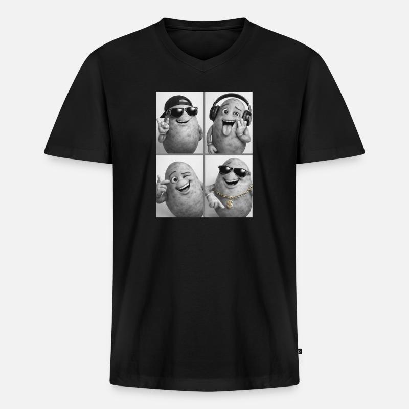 Kernknollen Groove Collage - Männer Premium Bio T-Shirt mit V-Ausschnitt - Schwarz