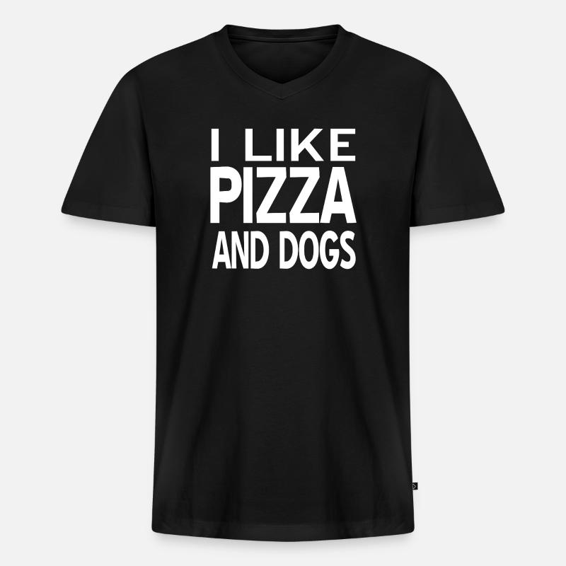 Hunde - Männer Premium Bio T-Shirt mit V-Ausschnitt - Schwarz