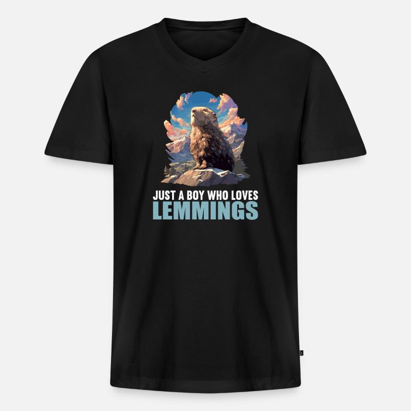 Lemminge Lemming - Männer Premium Bio T-Shirt mit V-Ausschnitt - Schwarz