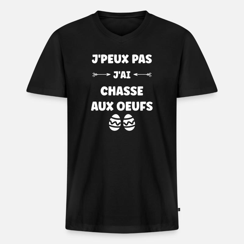 Ostereiersuche - Männer Premium Bio T-Shirt mit V-Ausschnitt - Schwarz