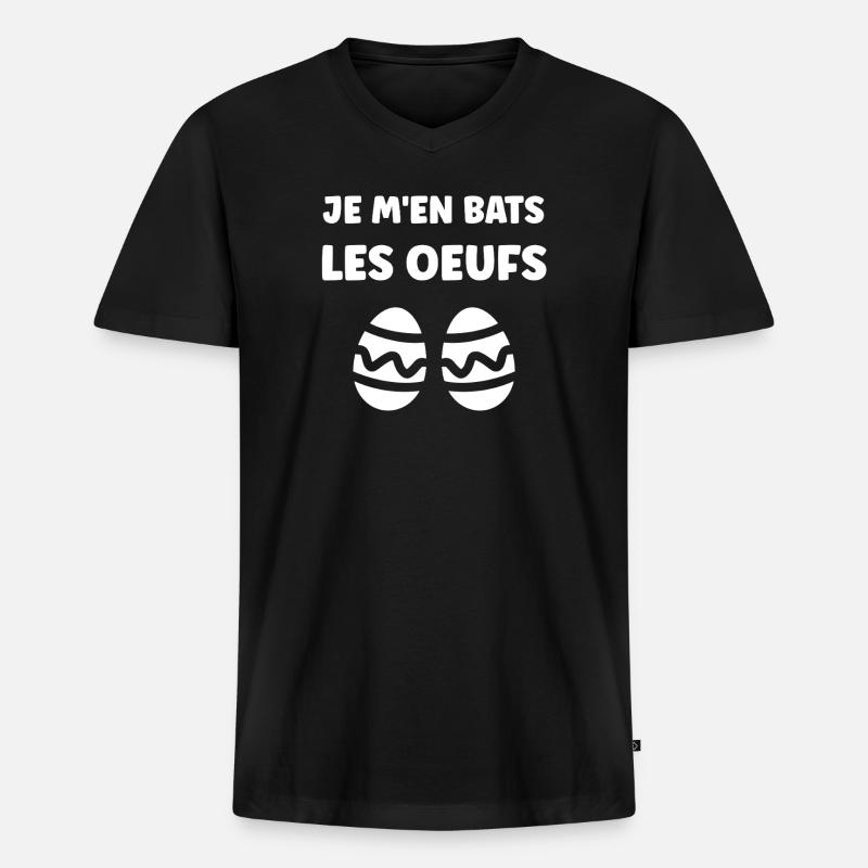 OASTERNEIER - Männer Premium Bio T-Shirt mit V-Ausschnitt - Schwarz